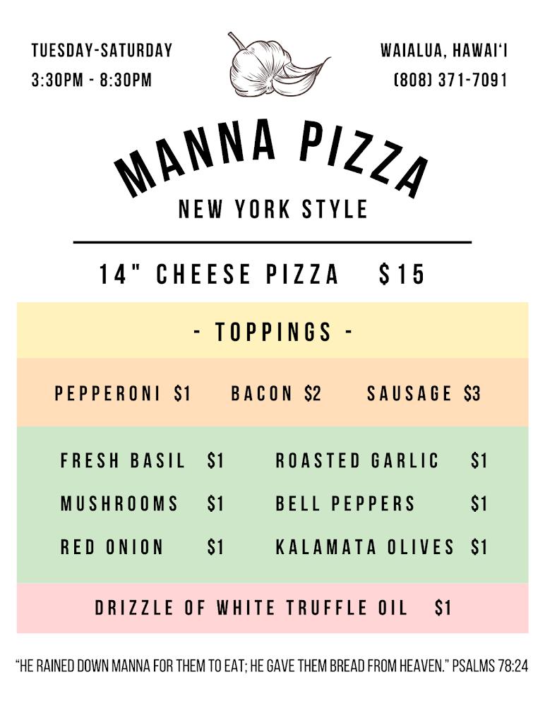 Manna Pizza Hawaii Menu image 2